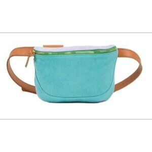 Clare V. Pinwhale Corduroy & Leather Belt Bag Colorblock Pastels Brand New